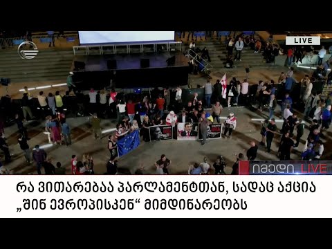 რა ვითარებაა პარლამენტთან, სადაც აქცია „შინ ევროპისკენ“ მიმდინარეობს