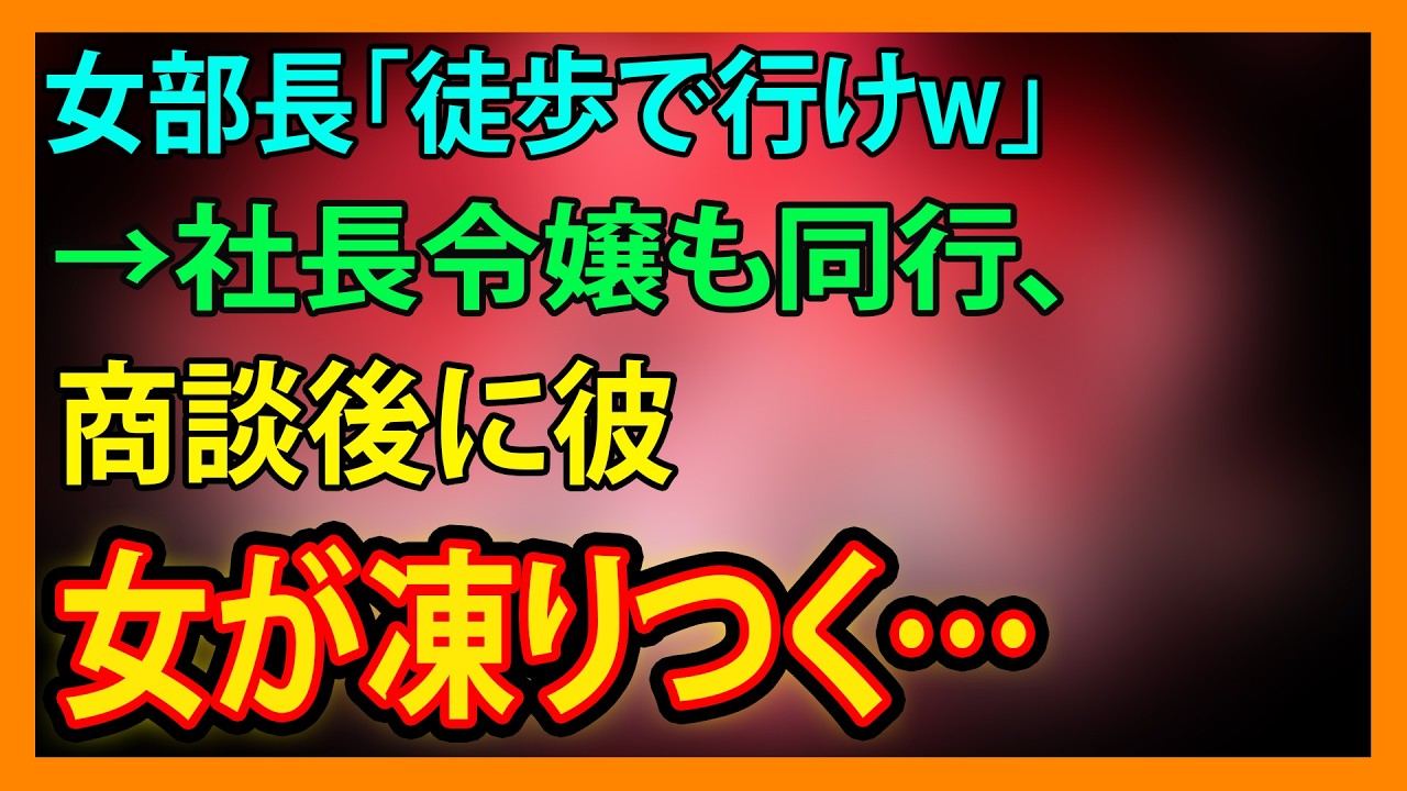 【修羅場・朗読】女部長「徒歩で行けw」→社長令嬢も同行、商談後に彼女が凍りつく…