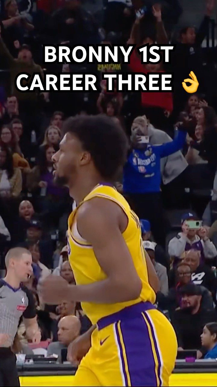 Bronny hits his first NBA Three ?
