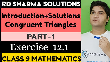 Congruent Triangles || Class 9th || EXERCISE 12.1 ||  RD SHARMA SOLUTIONS || PART-1