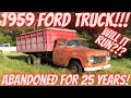 Abandoned Farm Truck! 1959 Ford F600! Retired from the road for 26 years! Will it Run?!?