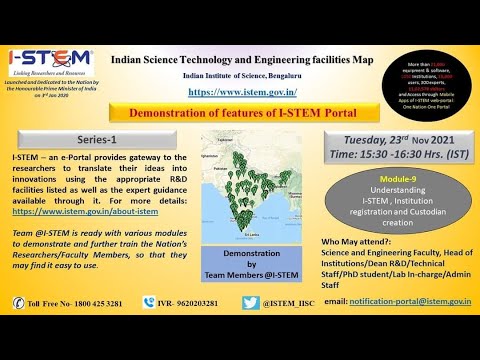 Demonstration of features of I-STEM National Portal