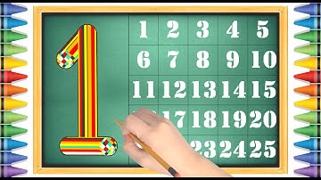 [숫자 놀이] 유아와 아이들을 위한 숫자 1부터 25까지 쓰기 | Write number 1 to 25 | 1234 | abcd | a for apple | Bacchon 123