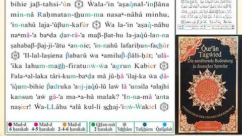 ختمة من مصحف التجويد باللغة الألمانية الصفحة رقم 222
