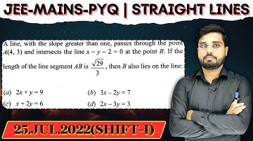 A line, with the slope greater than one, passes through the point A(4, 3) and intersects the line