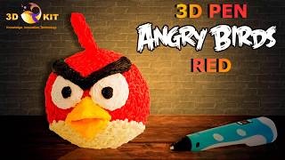 3D-ручка | Ред из Angry Birds | Как нарисовать злую птичку Реда 3D-ручкой