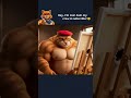 Muscular Cat's Epic Painting Fail! 🎨😂 #shorts #funnycat #animation #fail #art #tiktokgame #viral