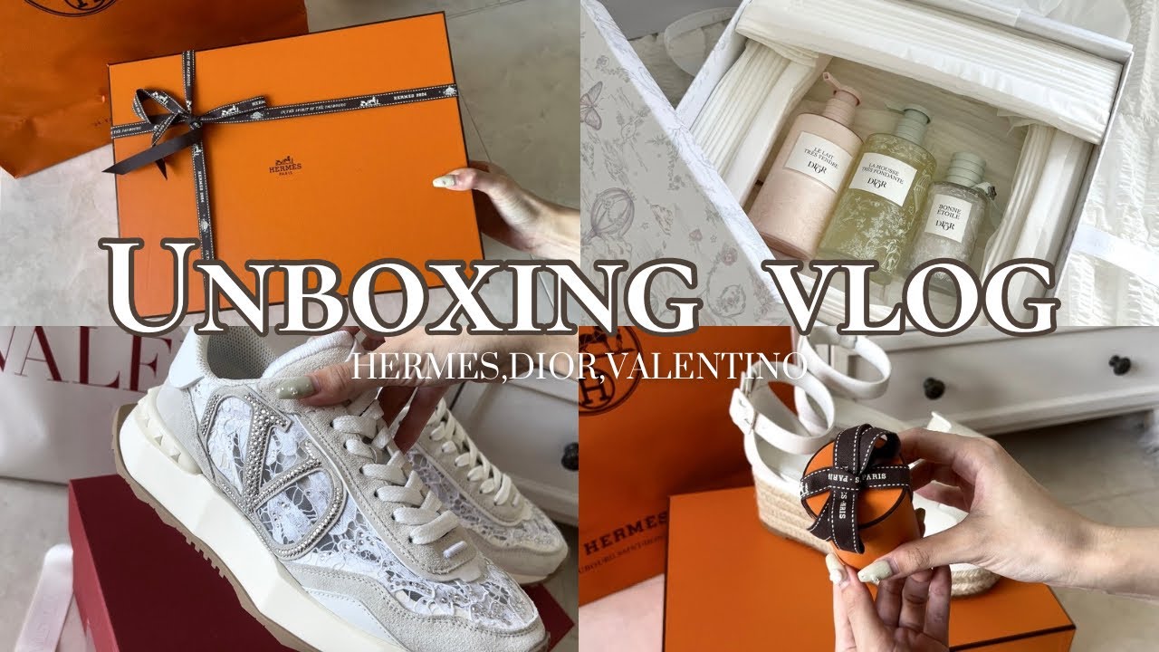 【Unboxing🛋️】夏アイテム開封動画🧚🏻‍♀️| HERMES | Dior | VALENTINO🎀