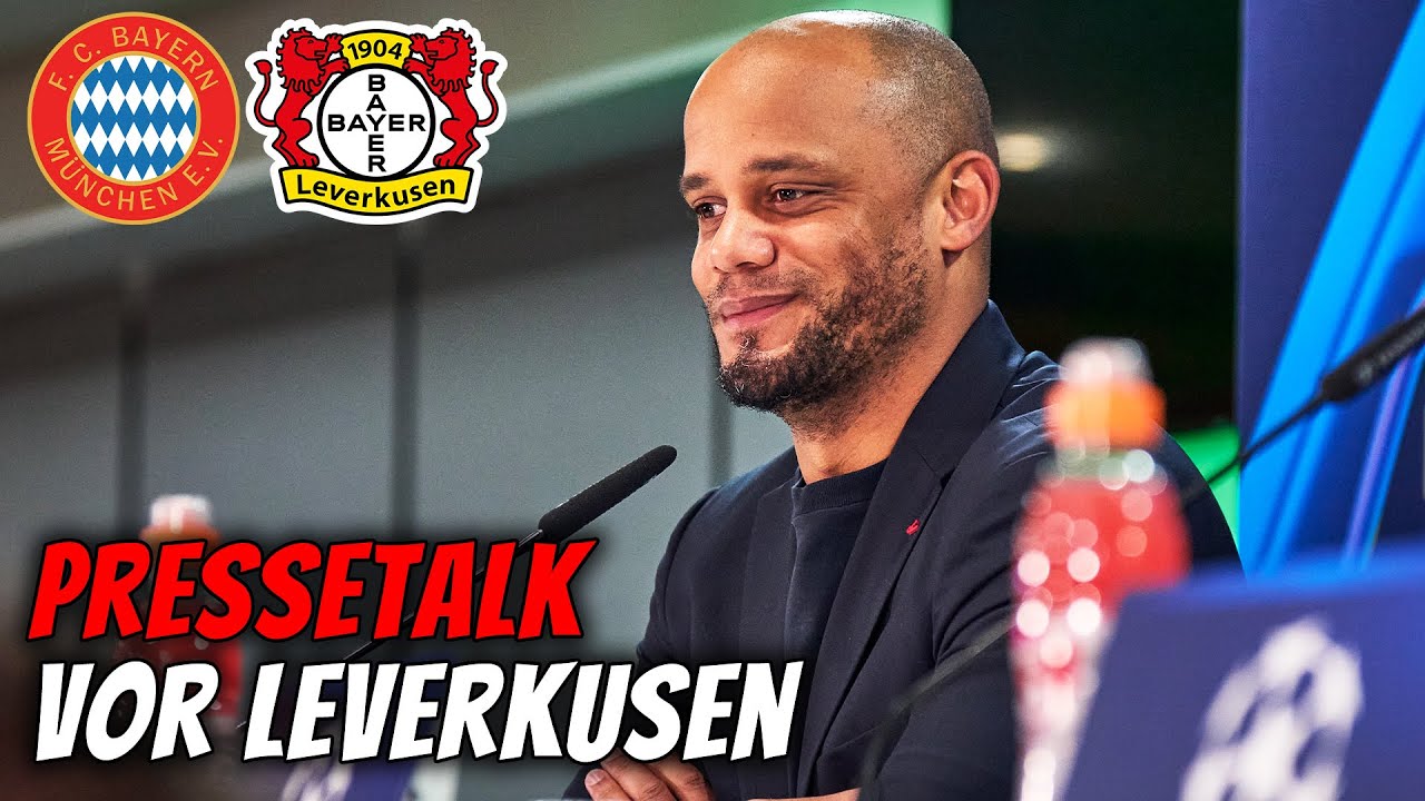 Davies & Kompany im Pressetalk vor FC Bayern - Bayer Leverkusen | Champions League