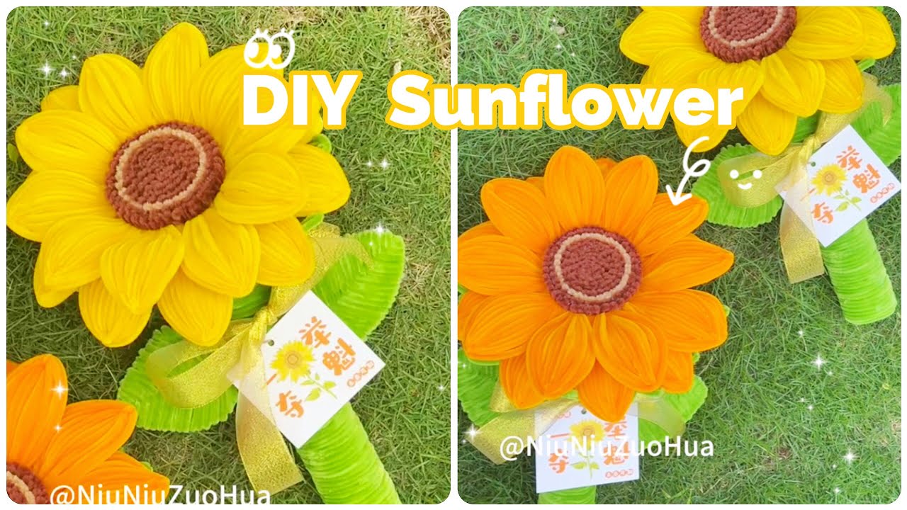 DIY  Sunflower/扭扭棒自制超大向日葵，一举夺魁！