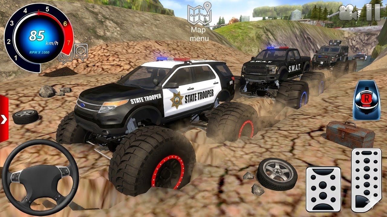 Juegos De Carros - 4x4 Police  Monster Truck Stunts Driver Simulator 3D - Android / IOS GamePlay