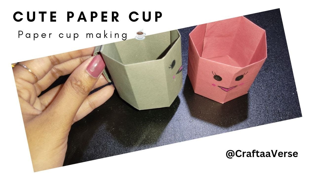 How to make Paper Coffee Cup | Cute Paper Cup Making | CraftaaVerse