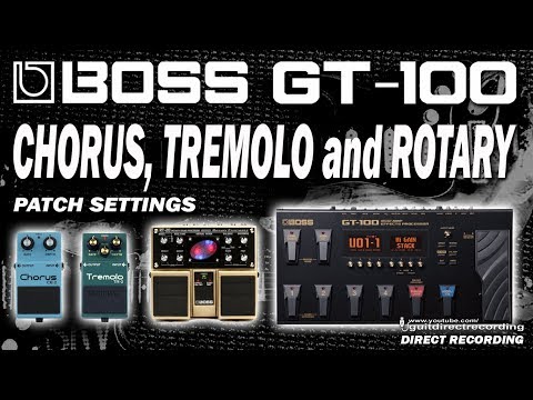 BOSS GT-100 Clean Chorus, Rotary (CTL) and Tremolo (Loop Pedal) PATCH SETTINGS.