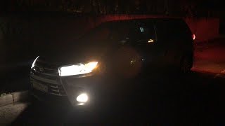 Toyota Highlander - ночной обзор
