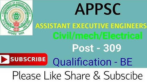 APPSC AEE | Notification 2018 | APPSC Assistant Executive Engineers