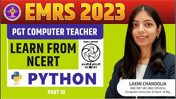 EMRS PGT CS | PYTHON | LEARN FROM NCERT | Most Imp Questions | Part 10 | EMRS PGT Computer 2023