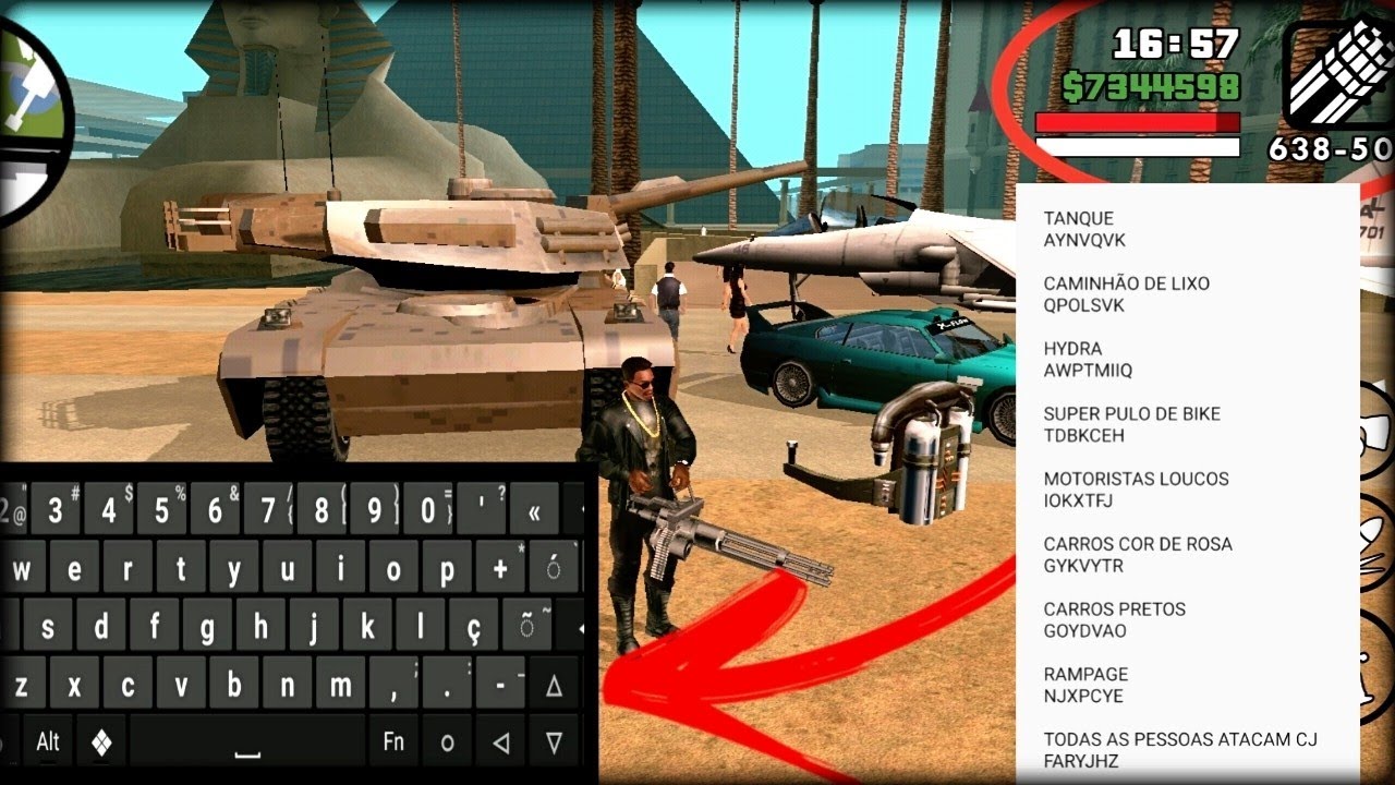 TODOS OS CÓDIGOS DO GTA SAN ANDREAS DE CELULAR ! 