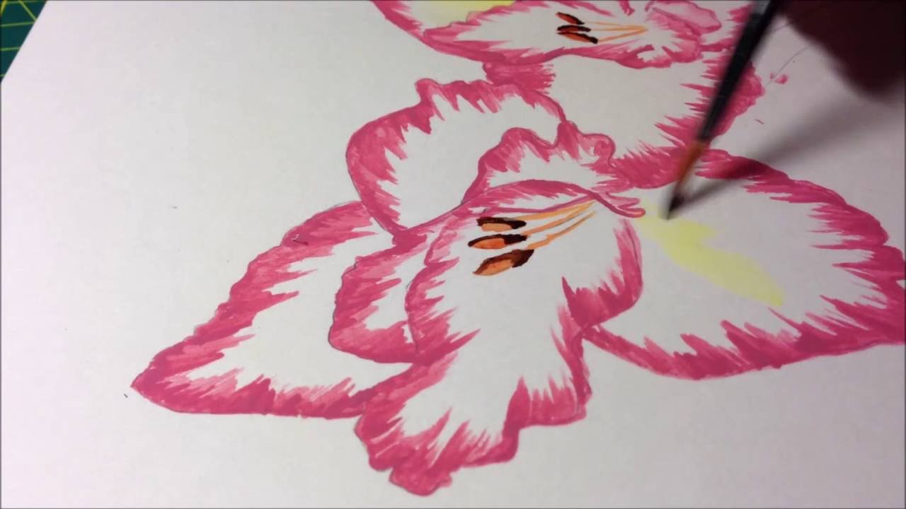 Flower Painting | Gladiolus - YouTube