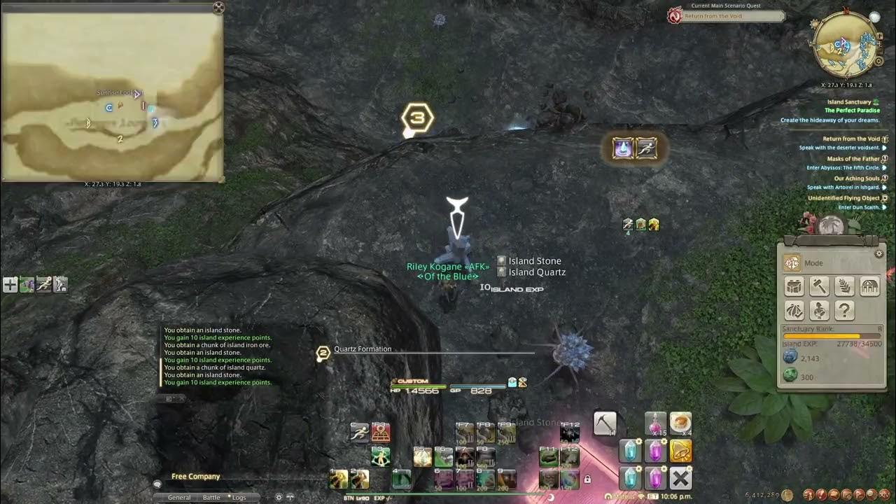FFXIV Island Iron Ore/Durium Sand route YouTube