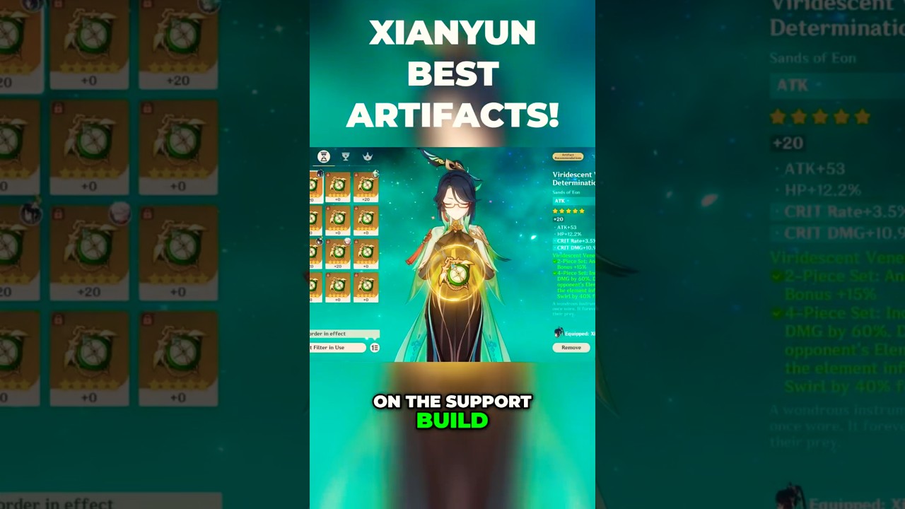 Xianyun Best Artifacts & Stats - Filter Guide | Genshin Impact 5.5