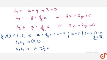 Find the equation of the circle which circumscribes the triangle formed    by the line:  ltmat