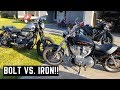 Bolt vs. Iron 883 Sportster Yamaha vs. Harley Side By Side Comparison, Review Thoughts & Impressions