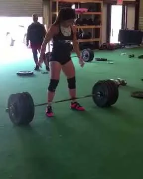 18.2 Female Athlete Bethany Benson hits 200 lb cle...