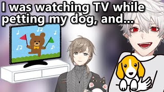 ［Eng Sub］Kuzuha was watching TV while petting his dog ［Kanae/ChroNoiR/TeeTee/Clips/twitcasting］ screenshot 3