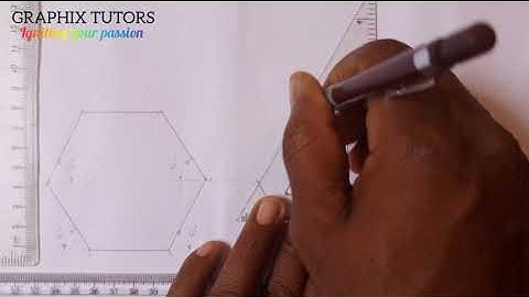 hexagon with set square📐 in technical drawing