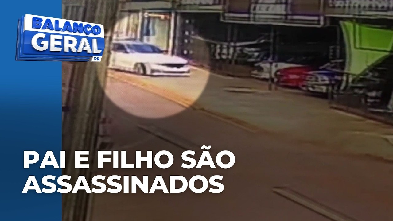 Pai e filho são assassinados dentro de uma loja de veículos em Cascavel; câmera flagrou os suspeitos