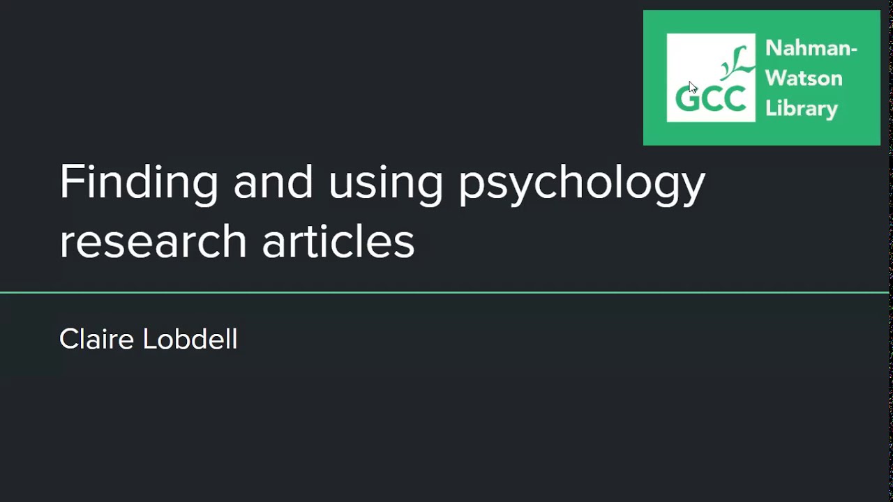 psychology research articles