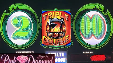 HIGH LIMIT SLOTS! TRIPLE DOUBLE WILDFIRE + PINK DIAMOND + CASH MACHINE SLOT PLAY! NICE!