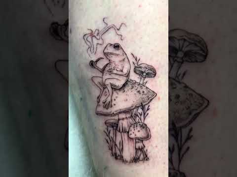 Small Frog Outline Tattoo