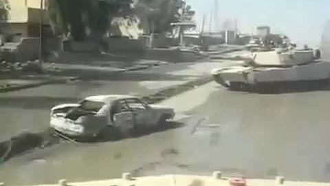 M1 ABRAMS TANK RUNS OVER IED TO DETONATE