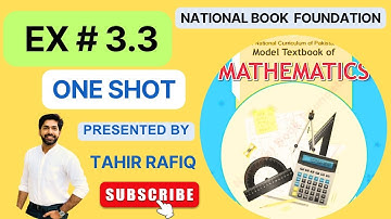 Ex# 3.3 | 11th Class Math | NBF | National Book Foundation | 2024 2.0