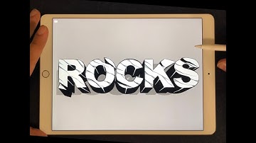 How to Draw 3D letters broken with Procreate #17 - Rocks by Simon Dee