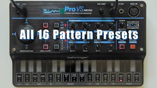 Behringer Pro Vs mini - All 16 Preset Patterns