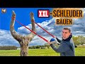 Xxl stein schleuder aus einem baum gebaut  survival mattin