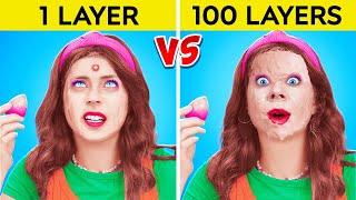 100 Layers of Make Up 💅 Insanely Heavy with Beauty Stuff by 123 GO!