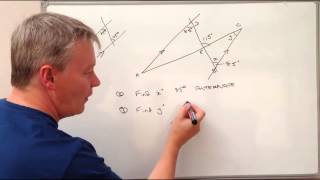Working with angles GCSE question lines and triangles