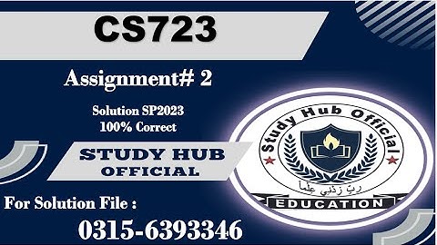 CS723 Assignment 2 solution SP2023 cs723