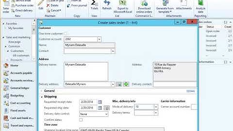 ERP Microsoft Dynamics Ax 2012 - Enter a sales order