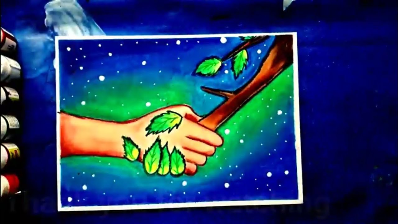  5...Nature's love drawing for beginners Environment day poster