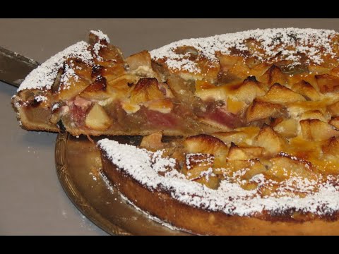 Vidéo: Tarte Aux Pommes à La Rhubarbe Et Crème à La Vanille