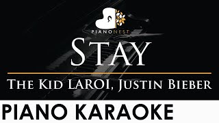 The Kid LAROI, Justin Bieber - Stay - Slower Piano Karaoke Instrumental Cover with Lyrics