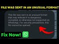 Fix WhatsApp Corrupted File Error | WhatsApp Not Working | File Format Not Supported