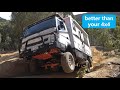 4x4 truckhome goes offroad  fuso canter aav4x4 gx in action