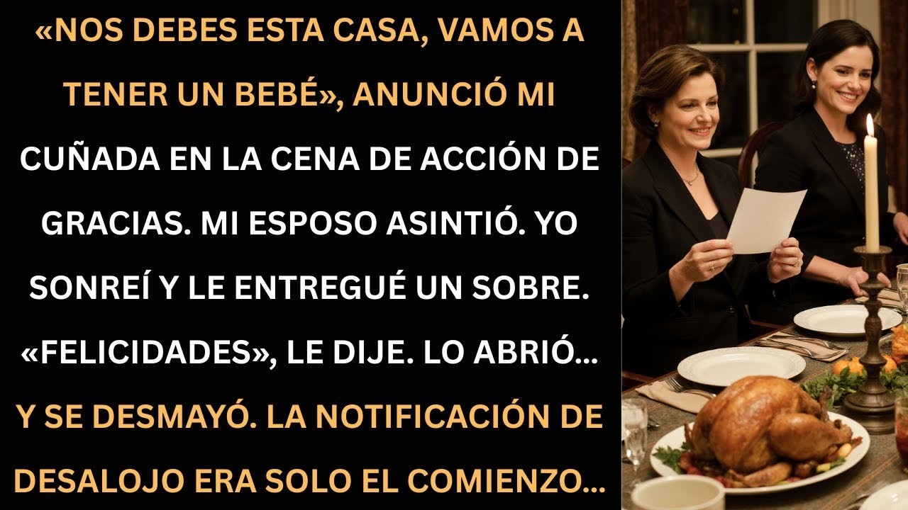 Mi cuñada exigió mi casa en la cena familiar… pero cuando abrió el sobre, todo cambió