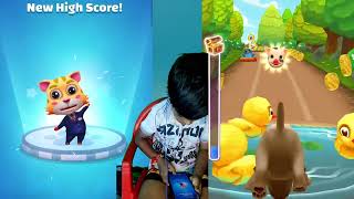 🐕🐕 Pet run 🆚🐱🐱 Cat runner. iOS android mobile phone gameplay videos. screenshot 4