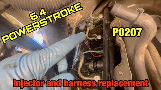 6.4 Powerstroke injector and harness replacement